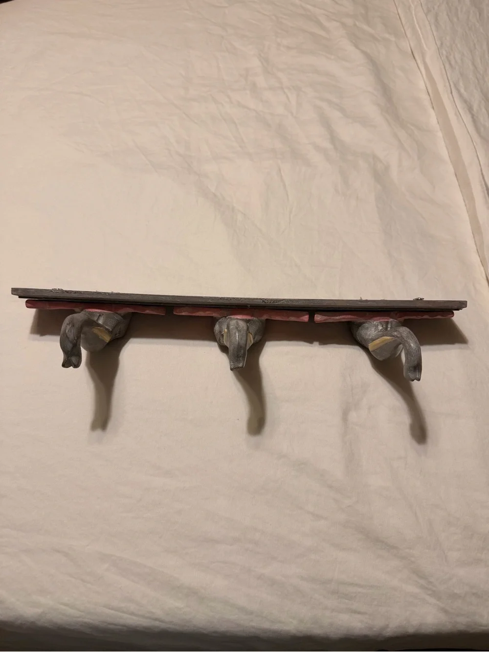 Handcrafted Elephant Wall Hook - Gray and Pink